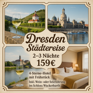 Eigene Anreise Dresden: Städtereise im Hotel Elbflorenz 2 bzw. 3 Nächte 4-Sterne-Hotel mit Frühstück Inkl. Wein- oder Sektführung im Schloss Wack