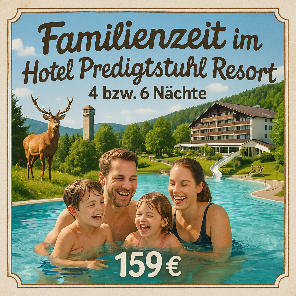 Eigene Anreise Bayerischer Wald - St. Englmar: Familienurlaub im Hotel Predigtstuhl Resort 4 bzw. 6 Nächte Ferienhotel mit All Inclusive Inkl. tägli