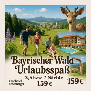 Eigene Anreise Bayerischer Wald - Wegscheid: Ganzjähriger Urlaub im Landhotel Rosenberger 3, 5 bzw. 7 Nächte Landhotel mit All Inclusive Bis zu 2 Ki