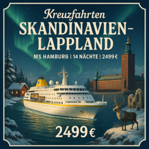 Kreuzfahrten Skandinavien - Lappland: Kreuzfahrt mit MS Hamburg ab/an Hamburg 14 Nächte Premium-Schiff mit Vollpension Über Nacht in Stockholm