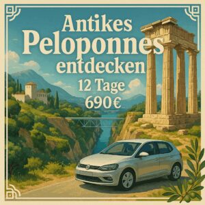 Rundreisen Griechenland - Peloponnes: Flexibel Mietwagen-Rundreise ab/an Athen: Antikes Peloponnes entdecken 11 Nächte Route, Dauer und weitere Reise