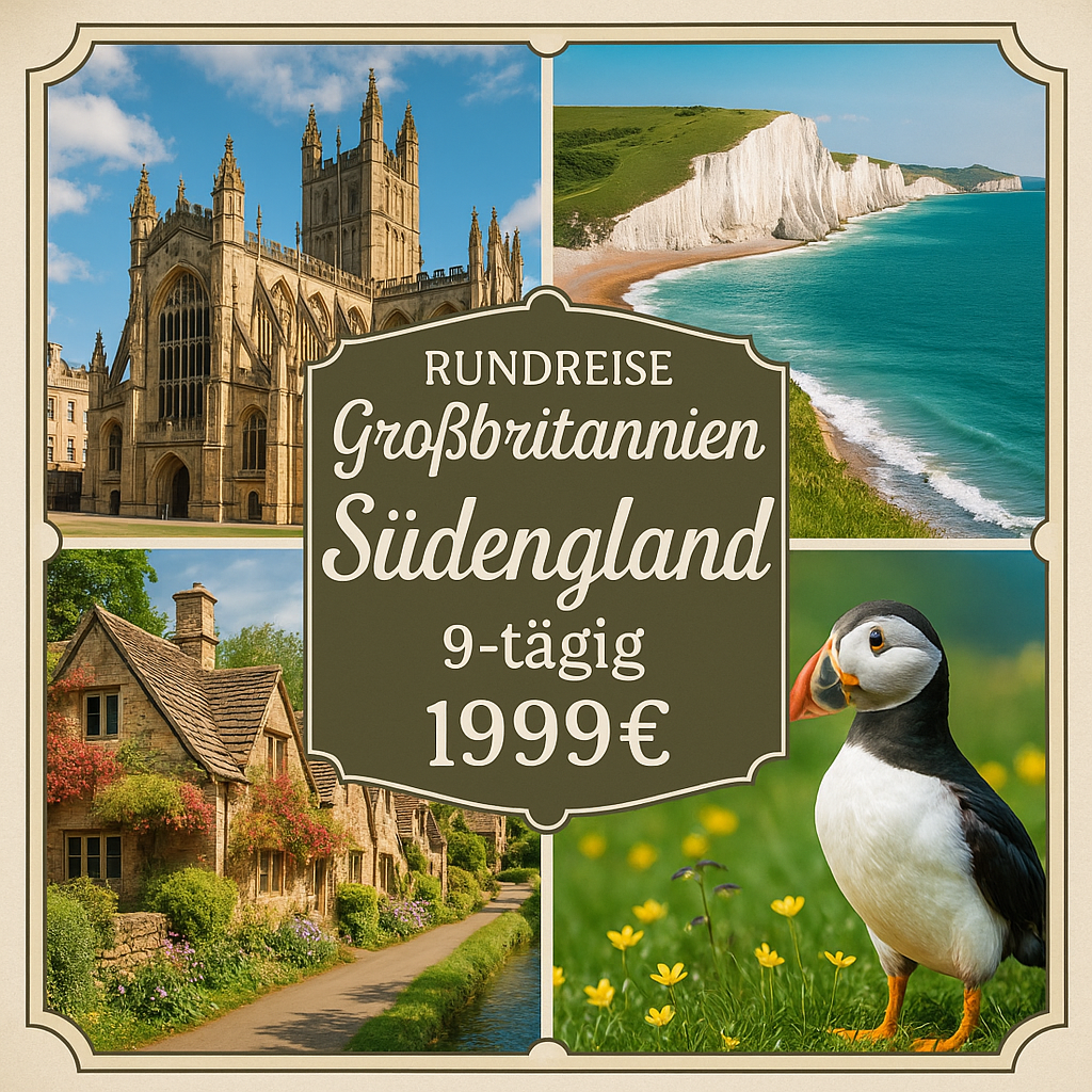 Rundreisen Großbritannien - Südengland: Historische Städte, beeindruckende Küstenlandschaften & charmante Dörfer 9-tägig inkl. Flüge Mittelklas