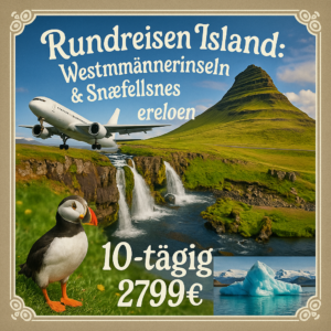 Rundreisen Island: Westmännerinseln & Snæfellsnes erleben 10-tägig inkl. Flüge Mittelklassehotels mit Verpflegung Inkl. Eintritte und Ausflüge i. Erlebnisferien und Abenteuerreisen online kaufen Rundreisen Island: Westmännerinseln & Snæfellsnes erleben 10-tägig inkl. Flüge Mittelklassehotels mit Verpflegung Inkl. Eintritte und Ausflüge i. Erlebnisferien und Abenteuerreisen online kaufen