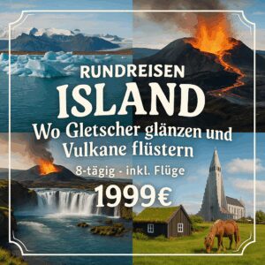 Rundreisen Island: Wo Gletscher glänzen und Vulkane flüstern 8-tägig inkl. Flüge Mittelklassehotels mit Verpflegung Inkl. Eintritte und Ausflüge