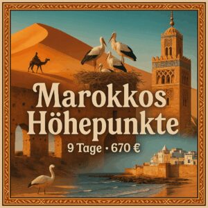 Rundreisen Marokko: Flexible Mietwagen-Rundreise ab Marrakesch bis Casablanca: Marokkos Höhepunkte 8 Nächte Route, Dauer und weitere Reisebestandtei