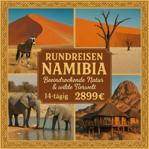 Rundreisen Namibia: Beeindruckende Natur & wilde Tierwelt 14-tägig inkl. Flüge Mittelklassehotels/Lodges mit Verpflegung Inkl. Ausflüge & Besichtig