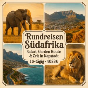 Rundreisen Südafrika: Safari, Garden Route & Zeit in Kapstadt 16-tägig inkl. Flüge Boutiquehotels/Lodges mit Verpflegung Max. 16 Teilnehmer pro Ter