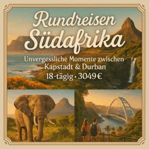 Rundreisen Südafrika: Unvergessliche Momente zwischen Kapstadt & Durban 18-tägig inkl. Flüge Mittelklassehotels/-Lodges mit Frühstück Inkl. Ausfl