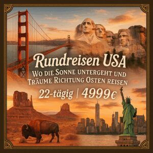 Rundreisen USA: Wo die Sonne untergeht und Träume Richtung Osten reisen 22-tägig inkl. Flüge Mittelklassehotels mit Frühstück Inkl. Ausflüge & E