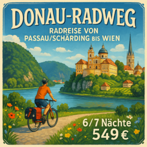 Eigene Anreise Donau-Radweg: Radreise von Passau/Schärding bis Wien 6 bzw. 7 Nächte 3-/4-Sterne-Hotels mit Frühstück Inkl. Gepäcktransfer von Hot