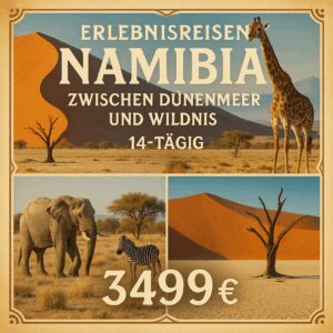 Erlebnisreisen Namibia: Zwischen Dünenmeer und Wildnis 14-tägig inkl. Flüge Mittelklassehotels/Lodges mit Frühstück Inkl. Ausflüge & Eintritte i
