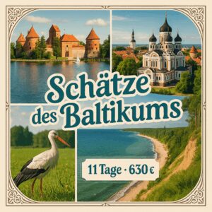 Rundreisen Baltikum: Flexible Mietwagen-Rundreise ab Vilnius bis Tallinn: Schätze des Baltikums 10 Nächte Route, Dauer und weitere Reisebestandteile