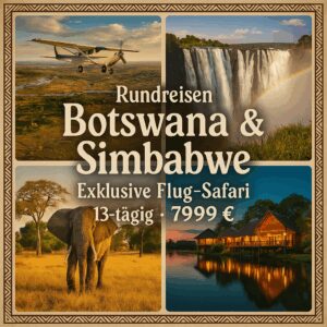 Rundreisen Botswana & Simbabwe: Exklusive Flug-Safari von den Weiten des Okavango bis zu den Viktoriafällen 13-tägig inkl. Flüge Deluxe-Safari-Lodg