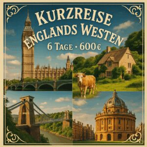 Rundreisen England - Westen: Flexible Mietwagen-Rundreise ab/an London: Kurzreise Englands Westen 6 Nächte Route, Dauer und weitere Reisebestandteile