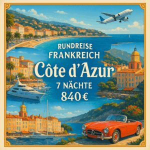 Rundreisen Frankreich - Côte d'Azur: Flexible Mietwagen-Rundreise ab/an Nizza: Küstentour entlang der Côte d'Azur 6 Nächte Route, Dauer und weiter