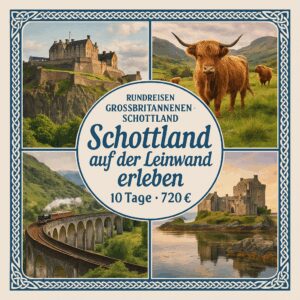 Rundreisen Grossbritannien - Schottland: Flexible Mietwagen-Rundreise ab/an Edinburgh: Auf den Spuren legendärer Filmkulissen 9 Nächte Route, Dauer
