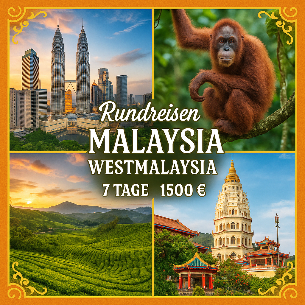 Rundreisen Malaysia - Westmalaysia: Individuelle Rundreise ab/an Kuala Lumpur: Höhepunkte Westmalaysias 6 Nächte Vor- und Nachprogramm sowie weitere