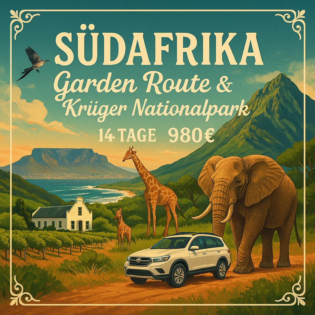 Rundreisen Südafrika - Garden Route & Krüger Nationalpark: Flexible Mietwagen-Rundreise ab Kapstadt bis Johannesburg: Südafrika Garden Route & Krü