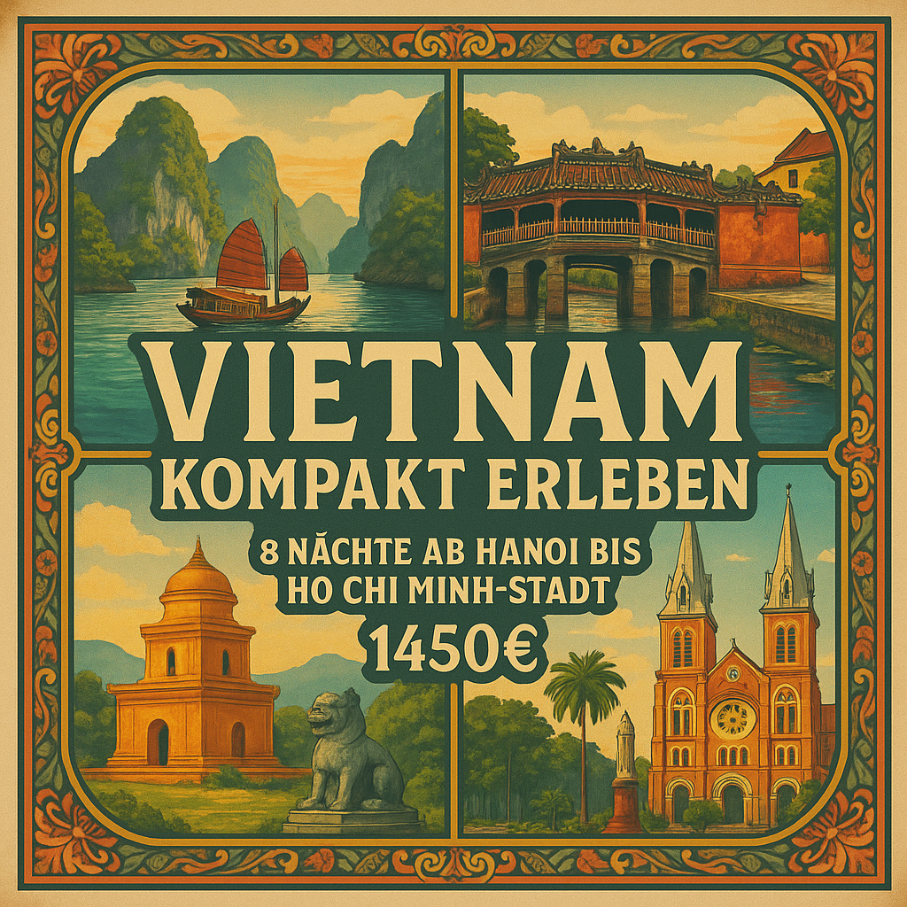 Rundreisen Vietnam: Individuelle Rundreise ab Hanoi bis Ho Chi Minh-Stadt: Vietnam kompakt erleben 8 Nächte Vor- und Nachprogramm sowie weitere Reise