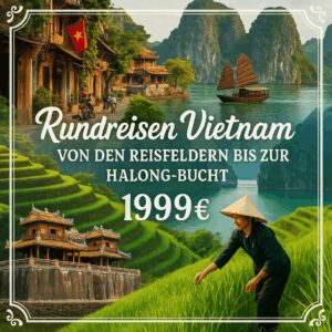Rundreisen Vietnam: Von den Reisfeldern bis zur Halong-Bucht 13-tägig inkl. Flüge Mittelklassehotels/Dschunke mit Verpflegung Inkl. Ausflüge & Eint