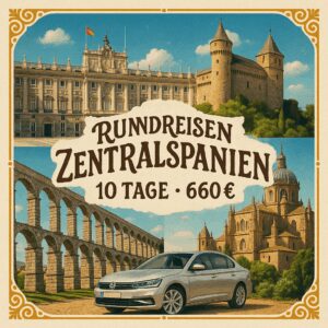 Rundreisen Zentralspanien: Flexible Mietwagen-Rundreise ab/an Madrid: Entdecken Sie Zentralspanien 9 Nächte Route, Dauer und weitere Reisebestandteil