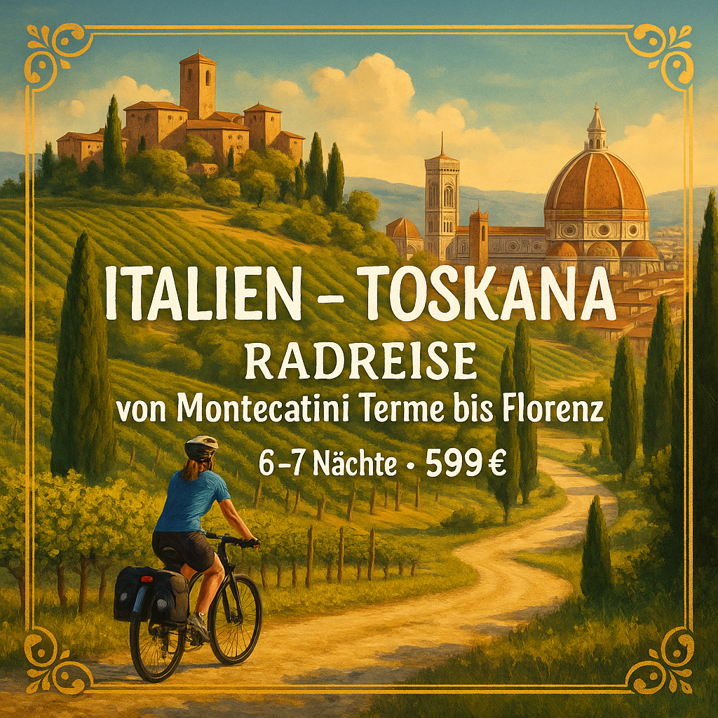 Eigene Anreise Italien - Toskana: Radreise von Montecatini Terme bis Florenz 6 bzw. 7 Nächte 3-Sterne-Hotels mit Frühstück Inkl. Gepäcktransfer vo