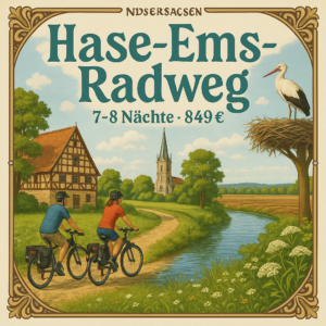 Eigene Anreise Niedersachsen - Hase-Ems-Radweg: Radreise ab/bis Rheine 7 bzw. 8 Nächte 3-/4-Sterne-Hotels, Pensionen bzw. Gasthöfe mit Frühstück