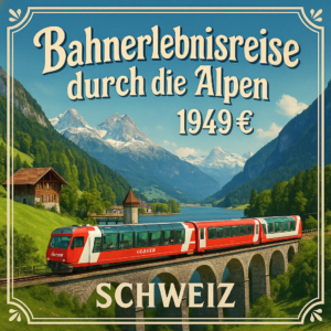Eigene Anreise Schweiz - ab/bis Luzern: 6 Nächte Bahnerlebnisreise durch die Alpen in 3-Sterne-Hotels 6 Nächte 3-Sterne-Hotels mit Frühstück Inkl.