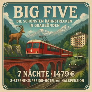 Eigene Anreise Schweiz - Graubünden: Bahnreise 1. Klasse mit Aufenthalt im Hotel National in Davos 7 Nächte 3-Sterne-Superior-Hotel mit Halbpension Erlebnisferien und Abenteuerreisen online kaufen Eigene Anreise Schweiz - Graubünden: Bahnreise 1. Klasse mit Aufenthalt im Hotel National in Davos 7 Nächte 3-Sterne-Superior-Hotel mit Halbpension Erlebnisferien und Abenteuerreisen online kaufen