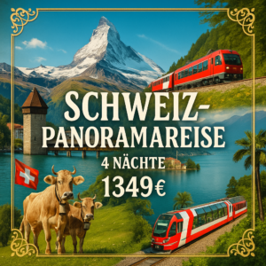 Eigene Anreise Schweiz - Luzern bis Zermatt: 4 Nächte Zugreise mit Panorama 4 Nächte 3-Sterne-Hotels mit Frühstück Inkl. Fahrten mit dem Glacier E