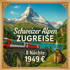 Eigene Anreise Schweiz - Zermatt bis Luzern: 8 Nächte Zugreise Alpen 8 Nächte 3-Sterne-Hotels mit Frühstück Inkl. Fahrten mit dem Glacier Express,