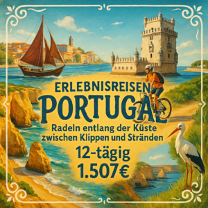 Erlebnisreisen Portugal: Radeln entlang der Küste zwischen Klippen und Stränden mit Badeaufenthalt 12-tägig inkl. Flüge 3-/4-Sterne Hotels mit Fr?