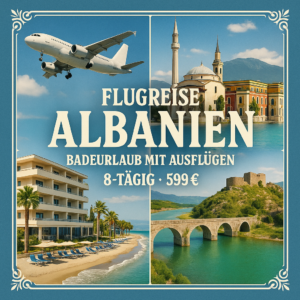 Flugreisen Albanien: Badeurlaub mit Ausflügen nach Tirana & Shkodra 8-tägig inkl. Flüge 4-Sterne-Hotel mit Halbpension Direkt am hoteleigenen Sands