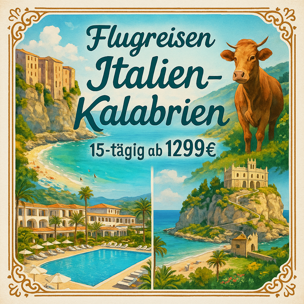 Flugreisen Italien - Kalabrien: Neue Wohlfühloase am Meer entdecken 15-tägig inkl. Flüge 4-Sterne-Hotel mit Halbpension Plus bzw. All Inclusive Ink