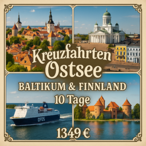 Kreuzfahrten Ostsee - Baltikum & Finnland: Seereise mit dem DFDS-Fährschiff ab/an Kiel inkl. Baltikum-Rundreise 10 Nächte DFDS-Fährschiff / Mittelk