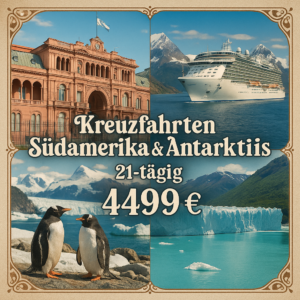 Kreuzfahrten Südamerika & Antarktis: Kreuzfahrt mit der Majestic Princess ab/an Buenos Aires 21-tägig inkl. Flüge 3-Sterne-Hotel mit Frühstück /