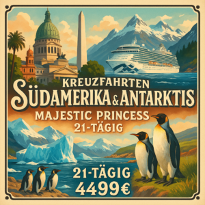 Kreuzfahrten Südamerika & Antarktis: Kreuzfahrt mit der Majestic Princess ab/an Buenos Aires 21-tägig inkl. Flüge 3-Sterne-Hotel mit Frühstück / Erlebnisferien und Abenteuerreisen online kaufen