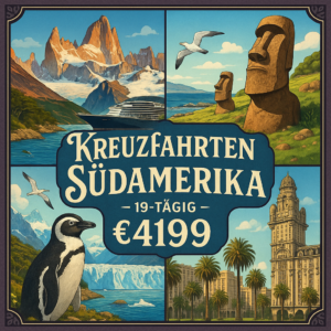 Kreuzfahrten Südamerika: Kreuzfahrt mit Oosterdam von Buenos Aires bis Santiago de Chile 19-tägig inkl. Flüge Premium-Plus-Schiff mit Vollpension /