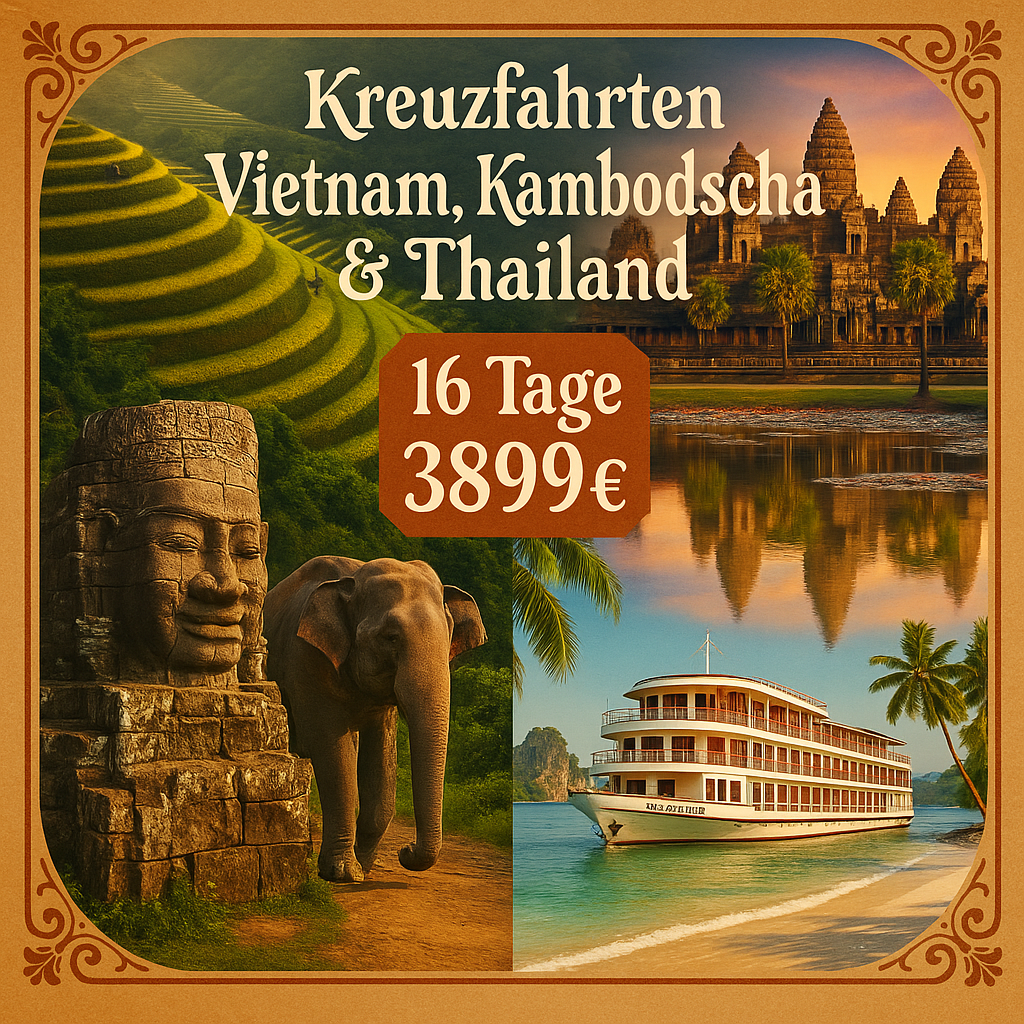 Kreuzfahrten Vietnam, Kambodscha & Thailand: Kreuzfahrt mit La Marguerite von Vĩnh Long bis Kampong Cham inkl. Südostasien-Rundreise & Baden in Hua