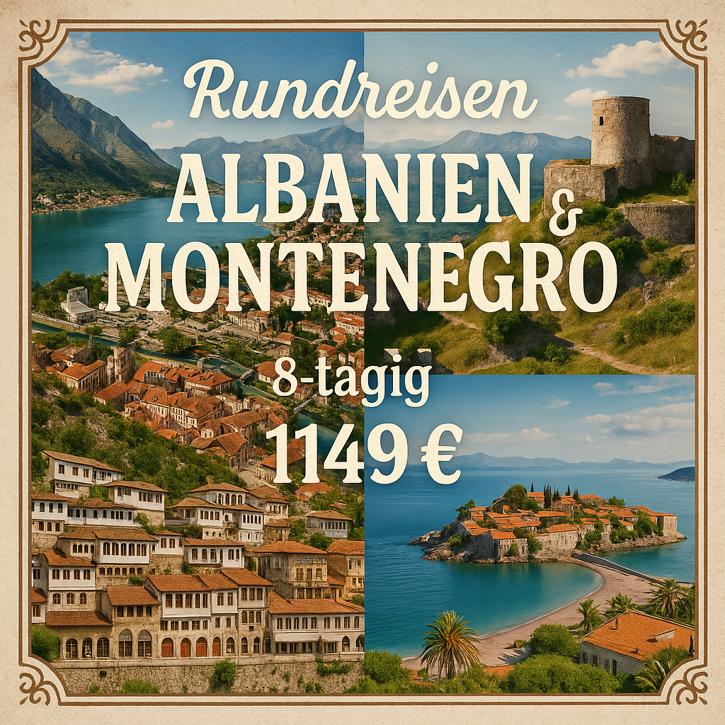 Rundreisen Albanien & Montenegro: Küstenstädte, Burgen & mediterraner Charme 8-tägig inkl. Flüge 4-Sterne-Hotels mit Halbpension Inkl. Eintrittsge
