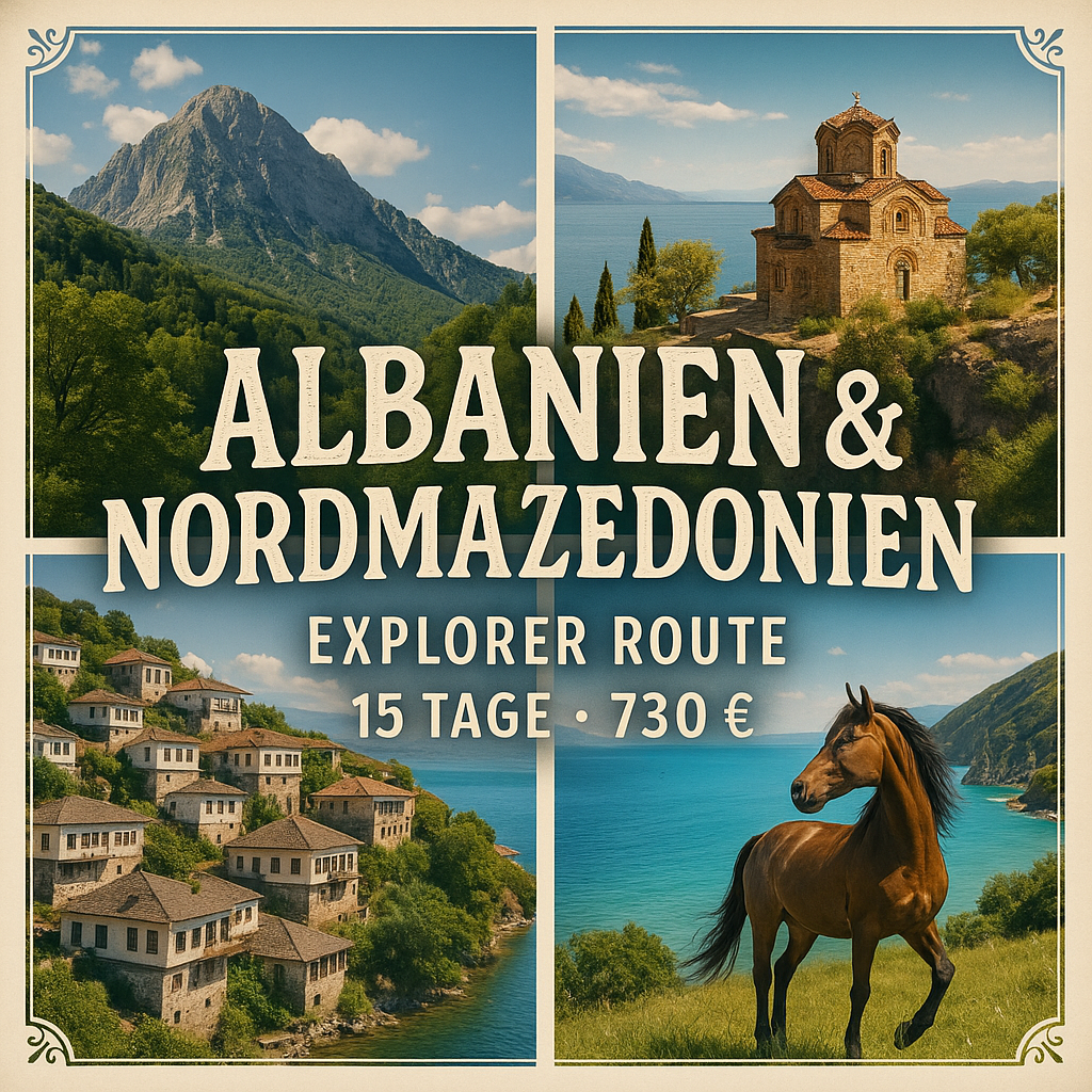 Rundreisen Albanien und Nordmazedonien: Flexible Mietwagen-Rundreise ab/an Tirana: Albanien–Nordmazedonien Explorer Route 14 Nächte Route, Dauer un