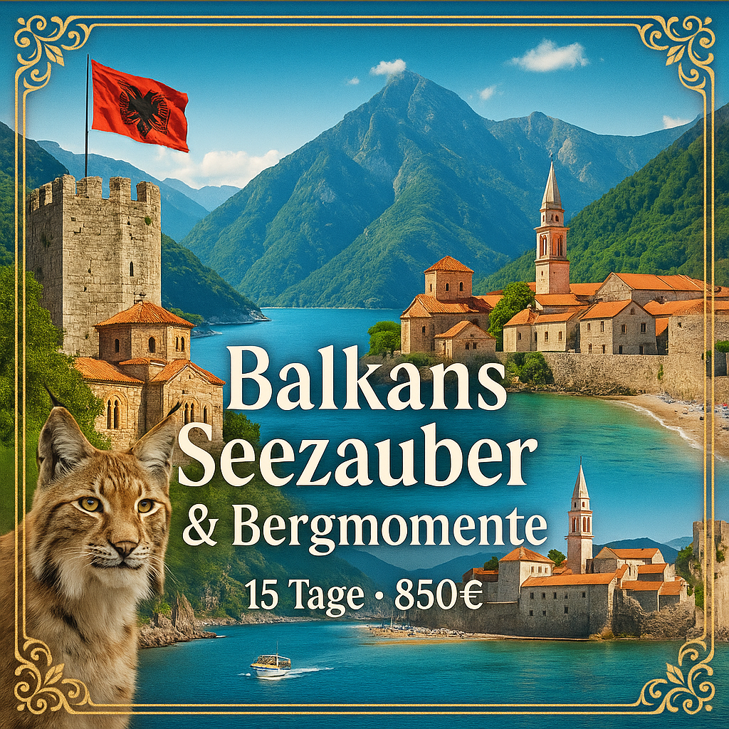 Rundreisen Balkan: Flexible Mietwagen-Rundreise ab/an Tirana: Balkans Seezauber & Bergmomente 14 Nächte Route, Dauer und weitere Reisebestandteile fl