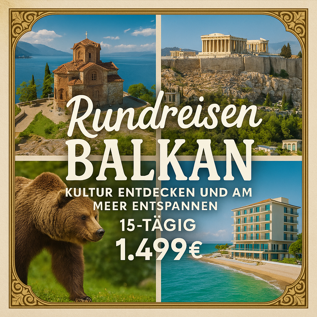 Rundreisen Balkan: Kultur entdecken und am Meer im Hotel Elesio entspannen 15-tägig inkl. Flüge 3-/4-Sterne-Hotels mit Halbpension Inkl. Eintrittsge
