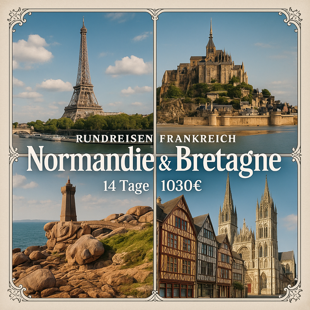 Rundreisen Frankreich - Normandie & Bretagne: Flexible Mietwagen-Rundreise ab/an Paris: Zwischen Seine, Atlantik und bretonischer Seele 12 Nächte Rou