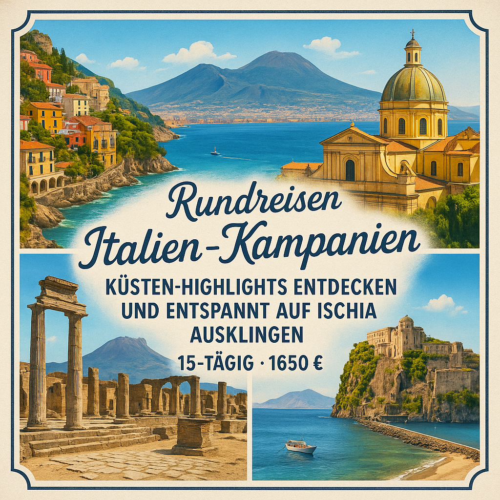 Rundreisen Italien - Kampanien: Küsten-Highlights entdecken und entspannt auf Ischia ausklingen 15-tägig inkl. Flüge 4-Sterne-Hotels mit Halbpensio