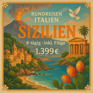 Rundreisen Italien - Sizilien: Auf den Spuren von Vulkanen, Tempeln und Kulturen 8-tägig inkl. Flüge 4-Sterne-Hotels mit Halbpension Inkl. 6 Ausflü