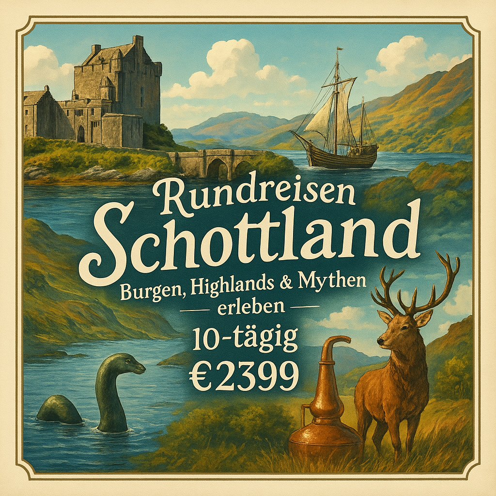 Rundreisen Schottland: Burgen, Highlands & Mythen erleben 10-tägig inkl. Flüge Mittelklassehotels mit Halbpension Inkl. Eintritte und Ausflüge i. W