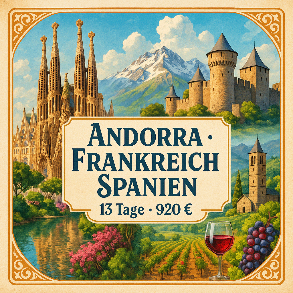 Rundreisen Spanien, Frankreich und Andorra : Flexible Mietwagen-Rundreise ab/an Barcelona: Ostspanien, Frankreich und Andorra 12 Nächte Route, Dauer