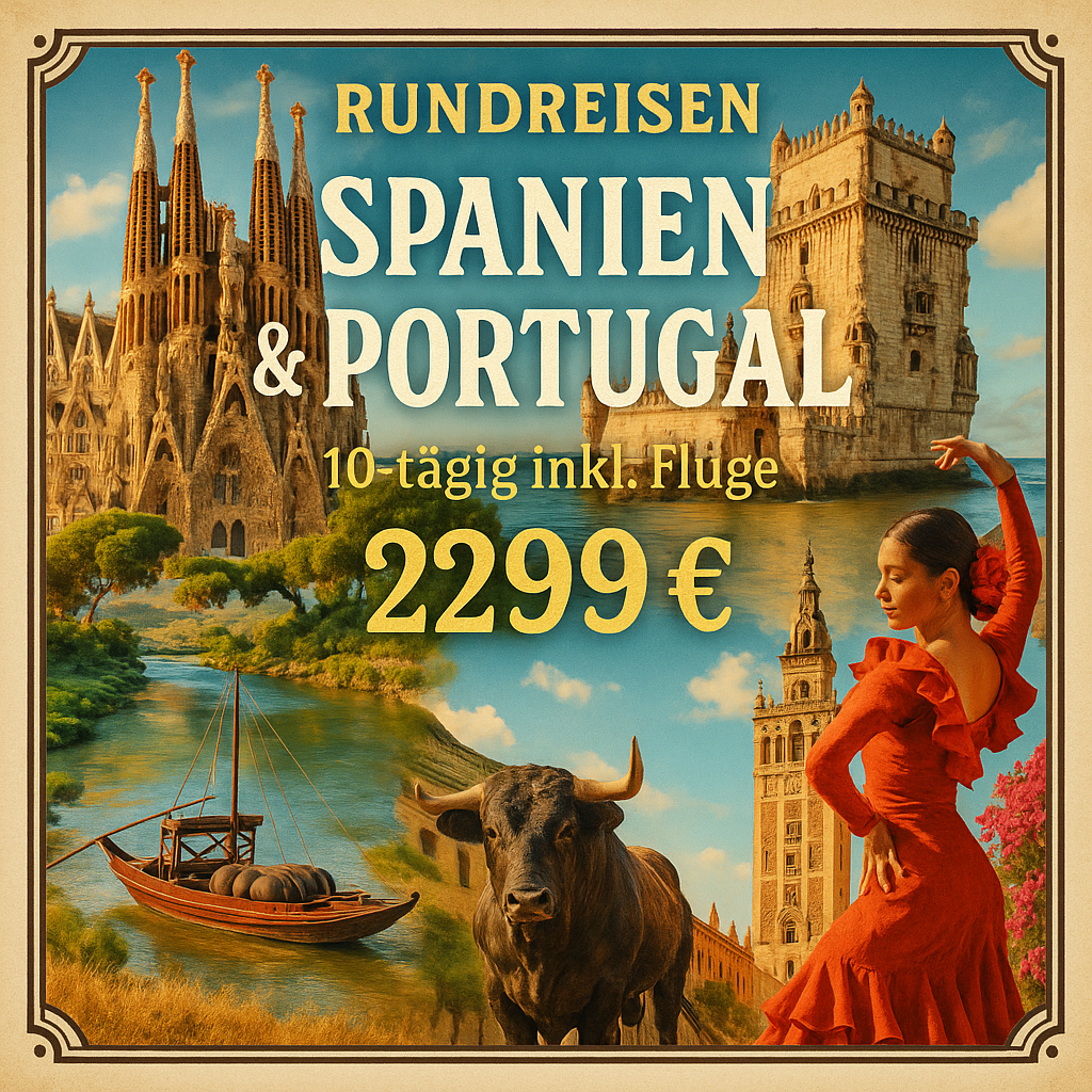 Rundreisen Spanien & Portugal: Neu entdecken zwischen Küsten, Geschichte und Kultur 10-tägig inkl. Flüge 3-/4-Sterne-Hotels mit Verpflegung Reise n