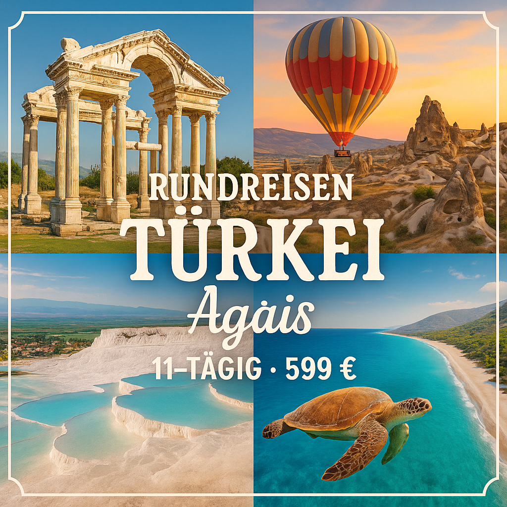 Rundreisen Türkei - Ägäis: Zwischen Antike und Naturwunder zur Ruhe kommen 11-tägig inkl. Flüge 4-Sterne-Hotels mit Halbpension / 5-Sterne-Hotel